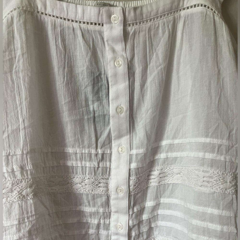 White Ruffled Women's Top - Picture 3 of 7
